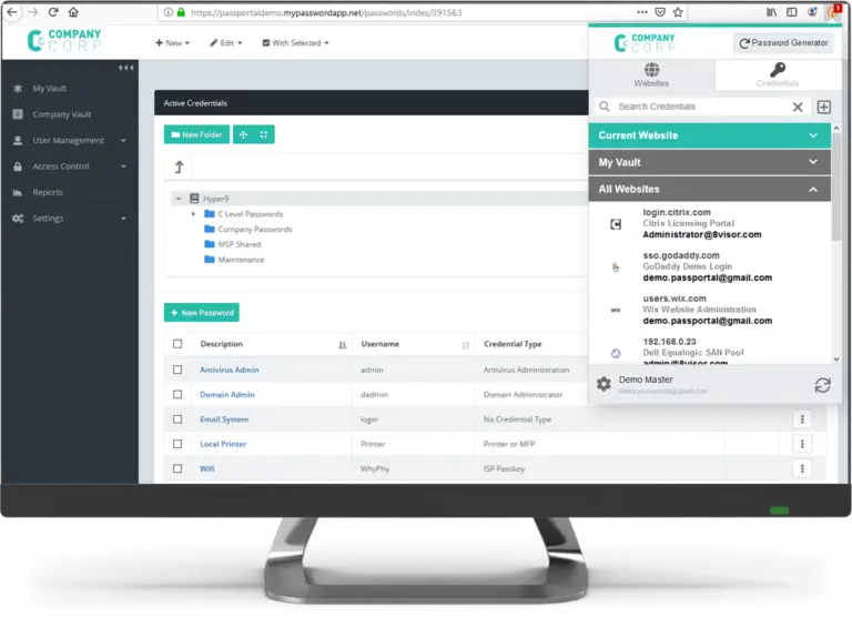 Webomgeving wachtwoordmanager